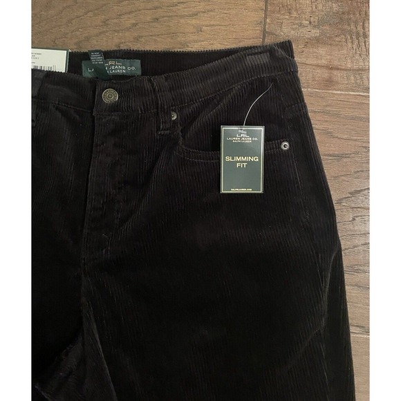 Ralph Lauren Women's Corduroy Pants Size 12 Black Bootcut Trousers Stretch - Picture 3 of 8